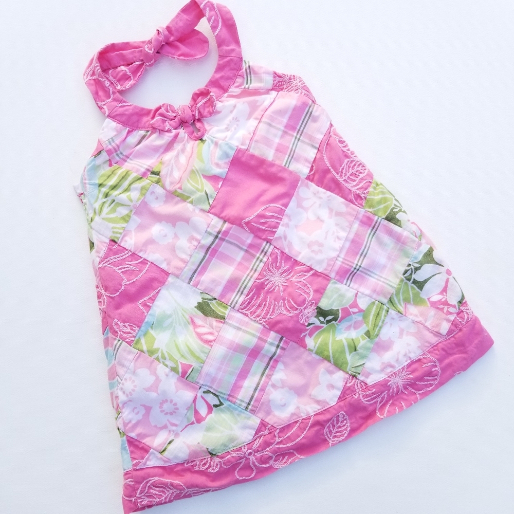 JANIE AND JACK Halter Patchwork Dress Sz 6-12 mos